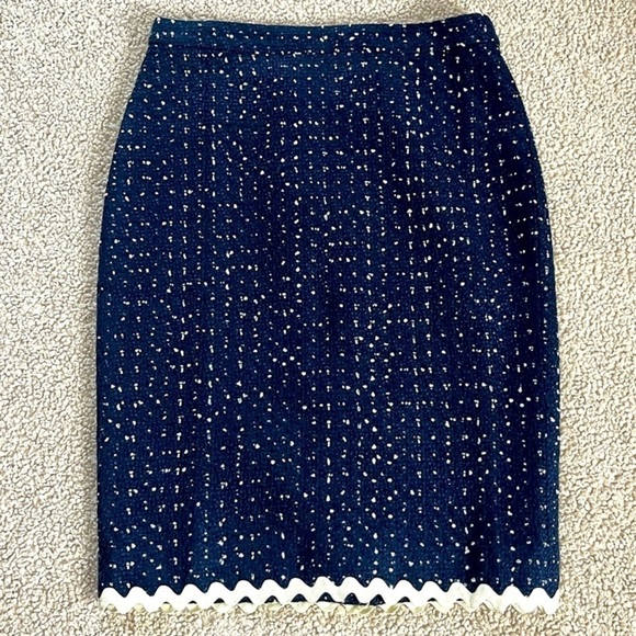J. Crew Dresses & Skirts - J Crew No. 2 Pencil Skirt in Navy Spotted Tweed Women’s 8